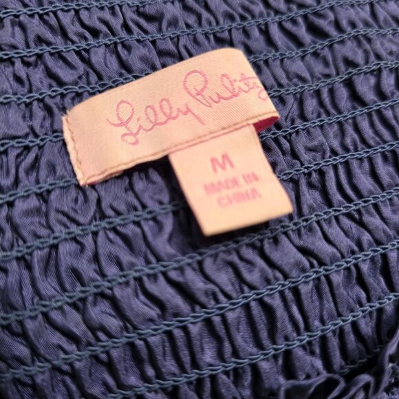 Lilly Pulitzer Dip Dye Ombre Dress Green Blue Solange Carrie 100% Silk Sz M - Picture 4 of 6